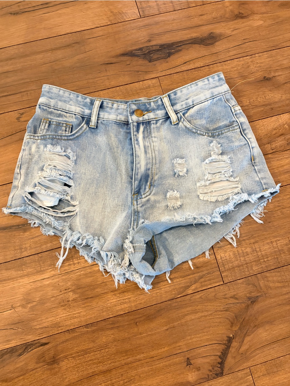 SHEIN Light Blue Distressed Women’s Jean Shorts